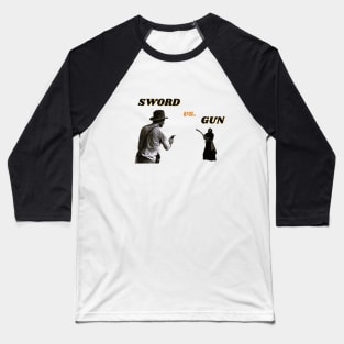 sword vs. gun Baseball T-Shirt